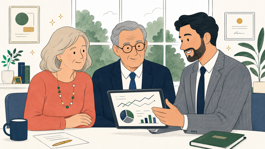 Illustration representing the future of wealth management marketing