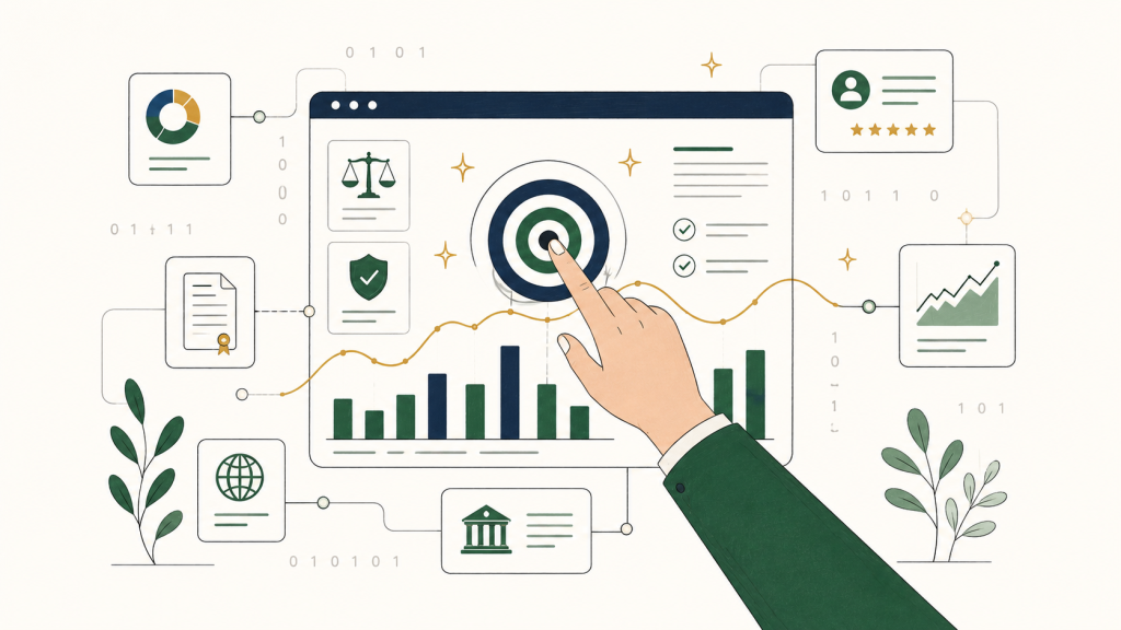 Illustration representing lead generation for financial advisors under compliance